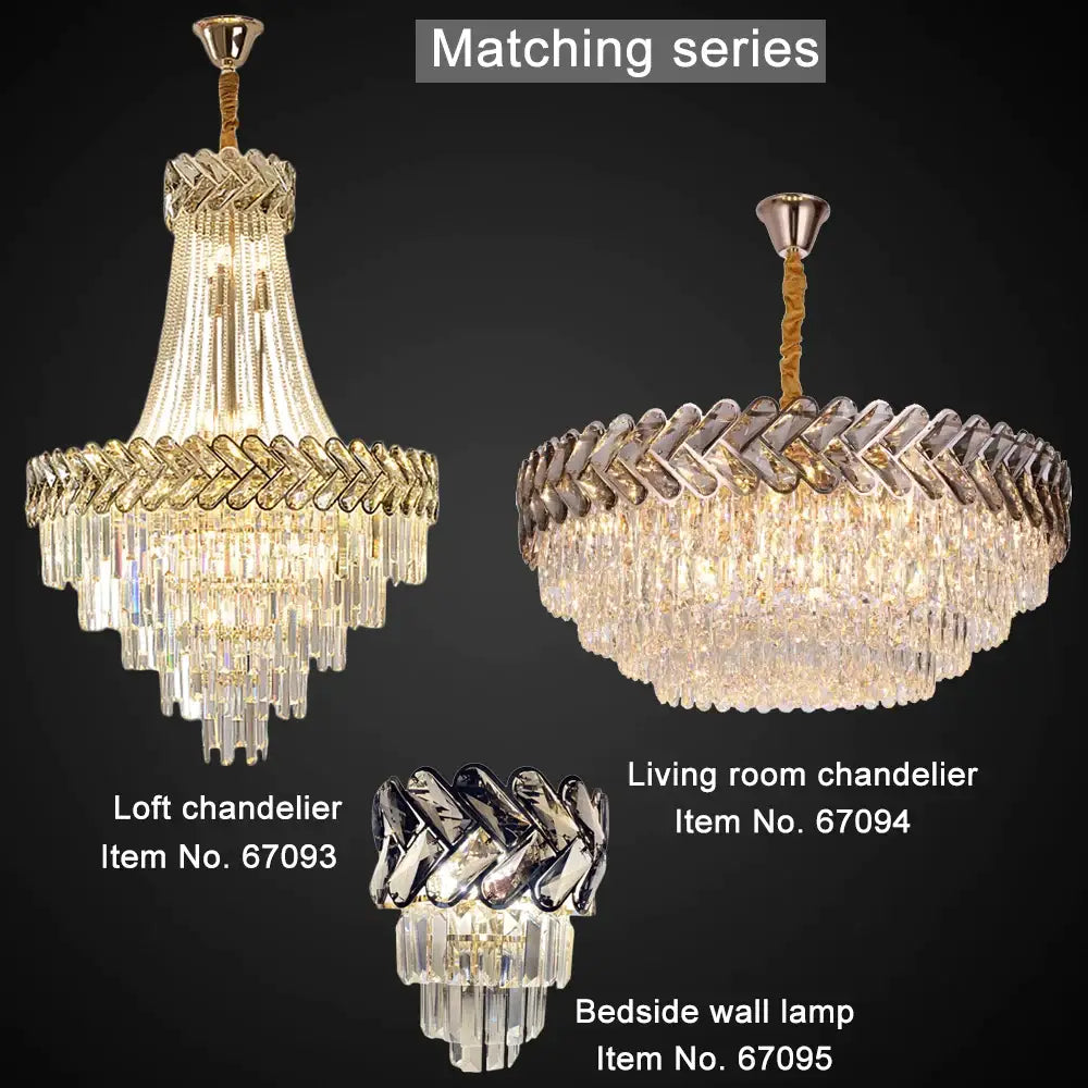 Luxury Round Crystal Chandelier for Staircase Loft Living