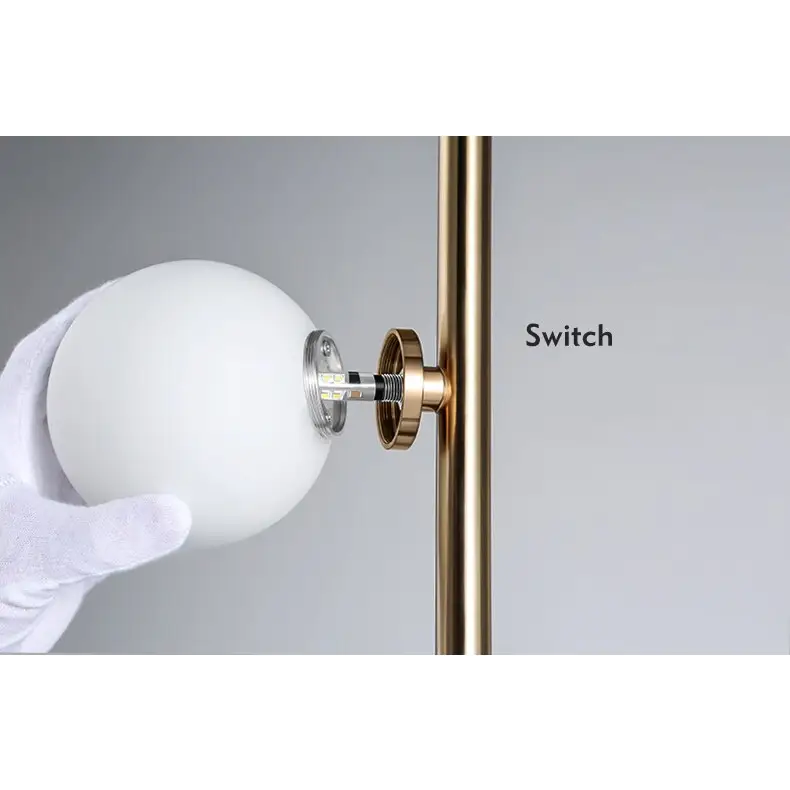 Modern Gold Glass Ball Floor Lamp for Living Bedroom - Lighting > Table & Lamps
