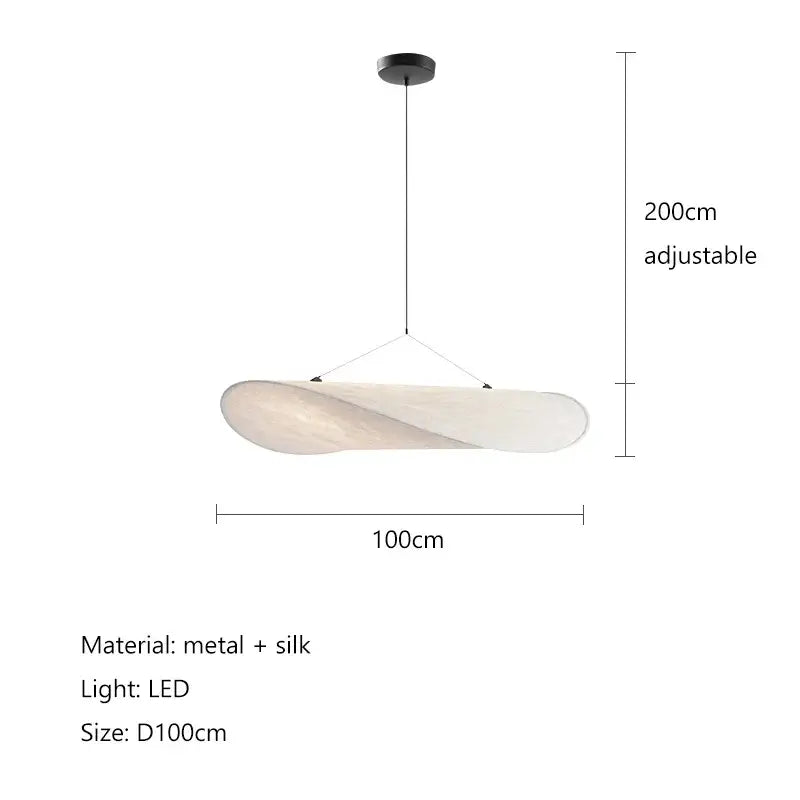 Nordic Wabi Sabi Handmade Silk LED Ceiling Chandelier - Dia100CM(39.37’) / Cold White