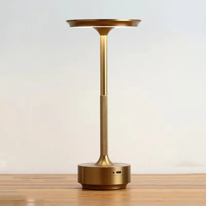 Wireless Aluminum LED Desk Lamp with Touch Control - Golden - Lighting > Table & Floor