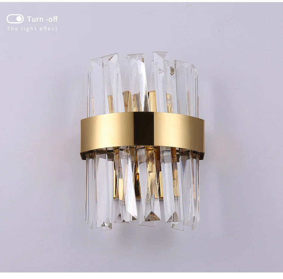 Luxury Modern Crystal Wall Sconce for Bedside, Bedroom, Hallway