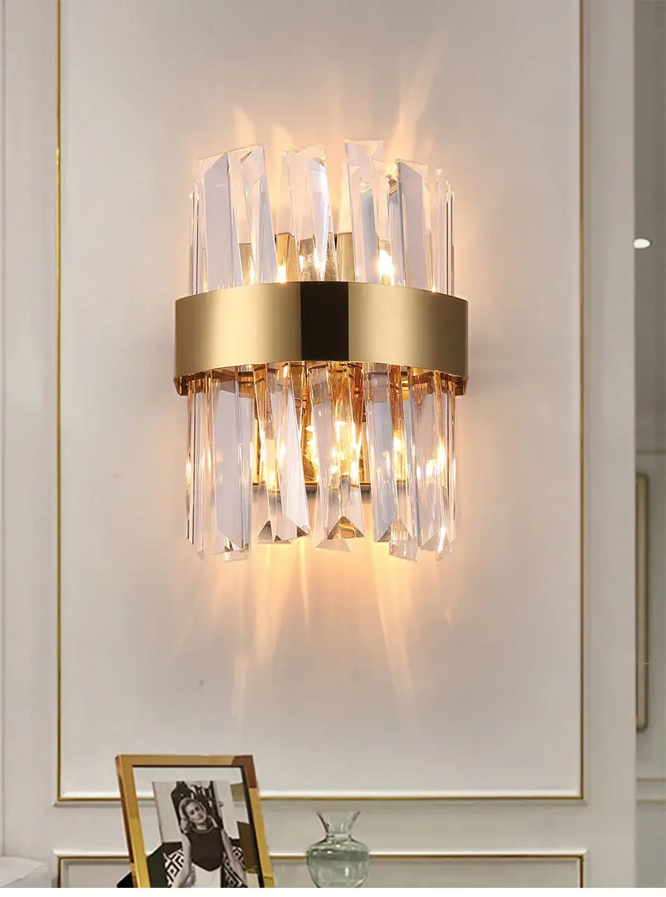 Luxury Modern Crystal Wall Sconce for Bedside, Bedroom, Hallway