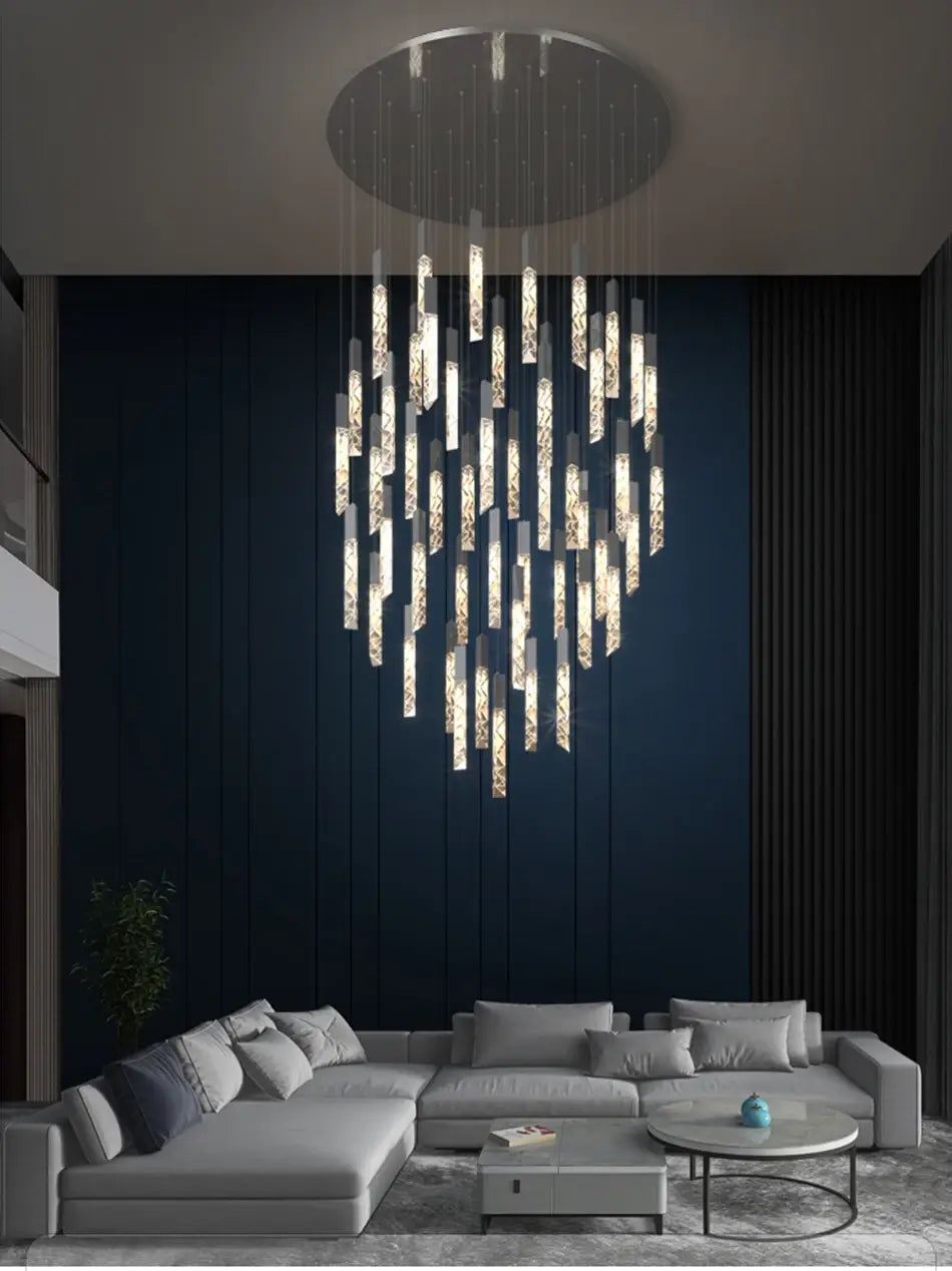 Luxury Hanging Long-Led Staircase Chandelier for Living, Hall