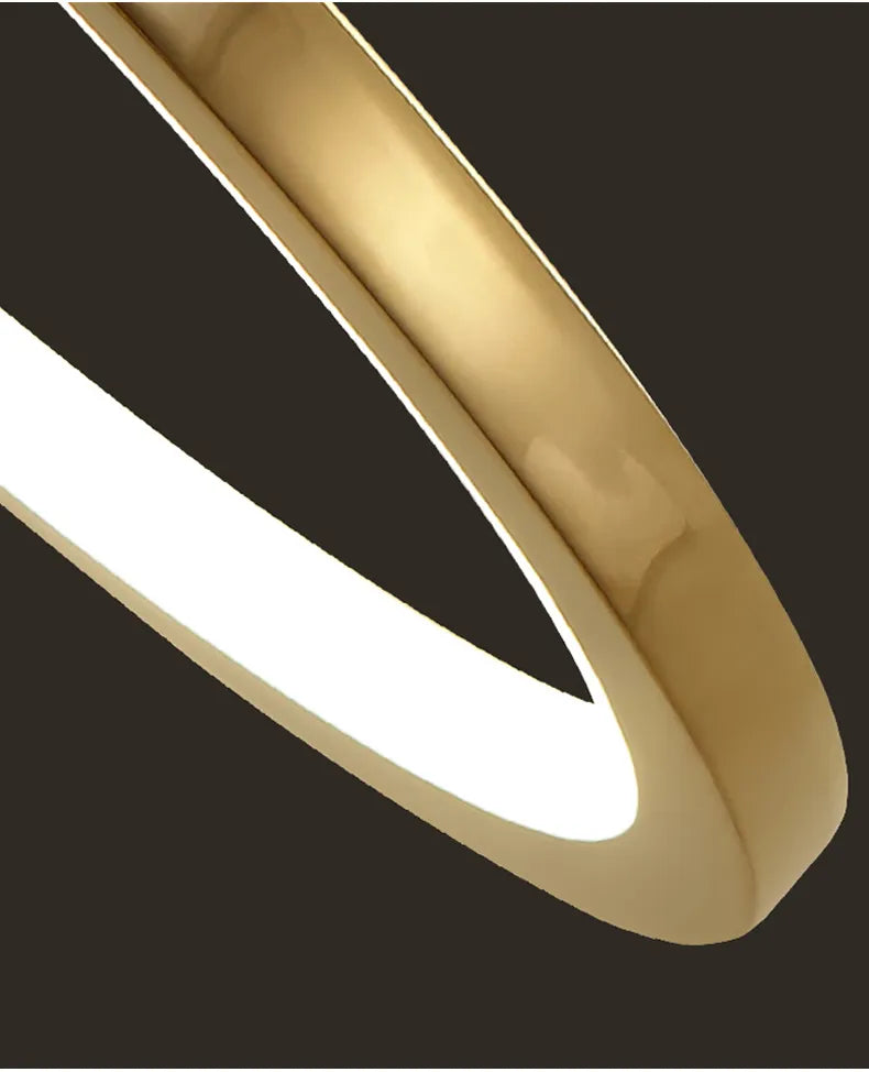 Luxuriöser moderner Ring-Kronleuchter in Gold für Wohnzimmer, Schlafzimmer