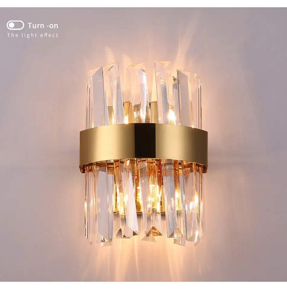 Luxury Modern Crystal Wall Sconce for Bedside, Bedroom, Hallway