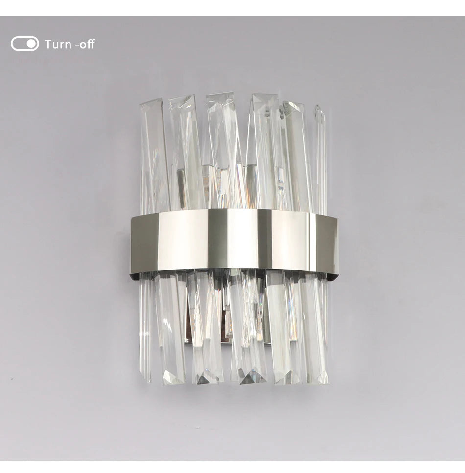 Luxury Modern Crystal Wall Sconce for Bedside, Bedroom, Hallway