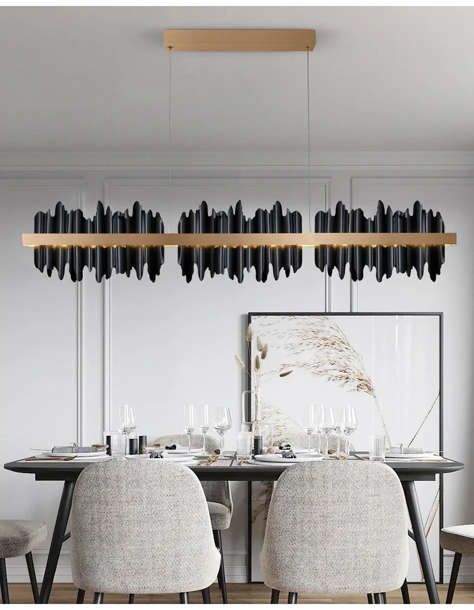 Moderner rechteckiger Kronleuchter „Iceberg“ für Esszimmer und Küche