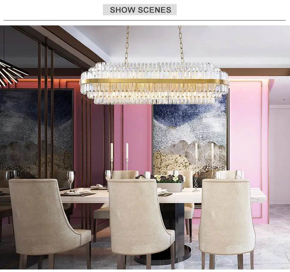 Moderner Luxus-Kristall-Kronleuchter für Ess- und Kücheninsel