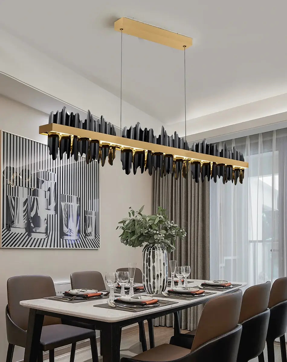 Moderner rechteckiger Kronleuchter „Iceberg“ für Esszimmer und Küche