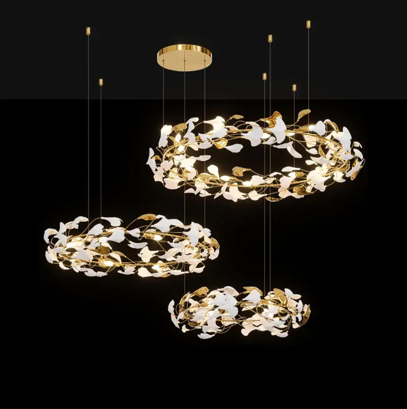 Moderner Keramik-Kronleuchter mit Blütenblättern für Wohn- und Schlafzimmer