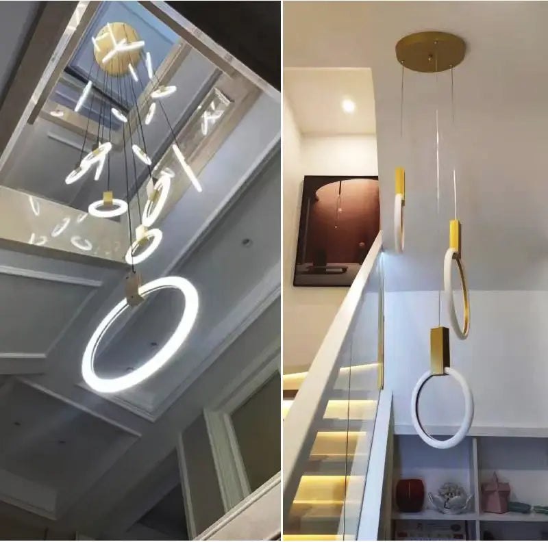 Luxury Round Hanging Acrylic Chandelier for Staircase, Living