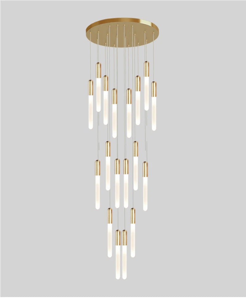 Luxury Long LED Strips Chandelier for Staircase, Lobby