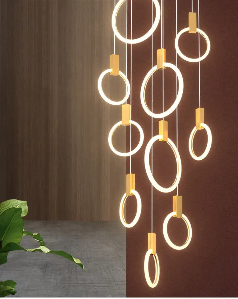 Luxury Round Hanging Acrylic Chandelier for Staircase, Living