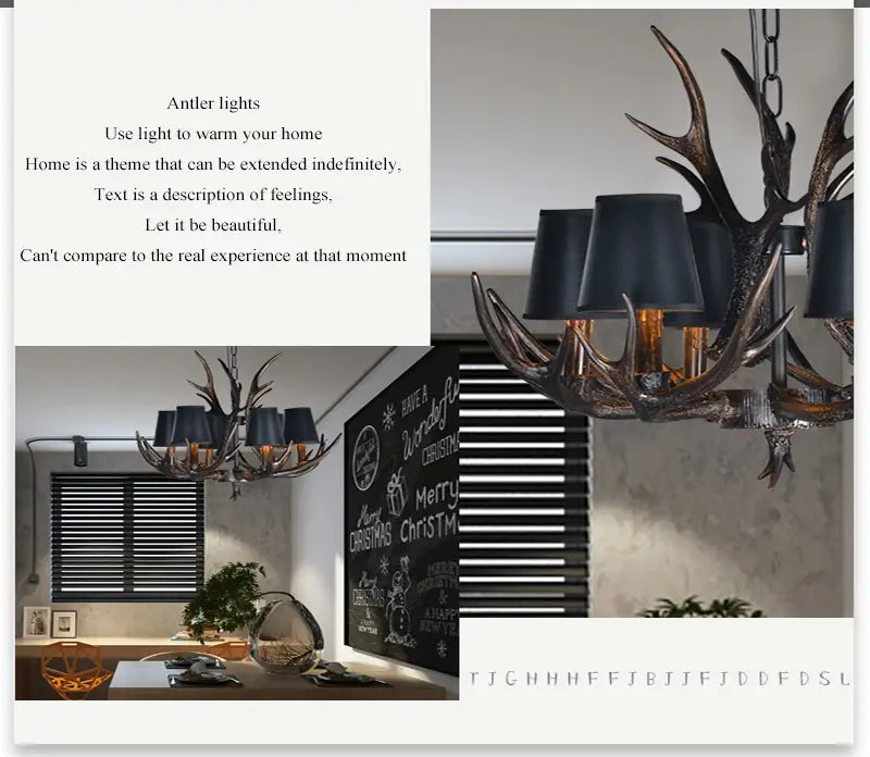 Nordic Romantic Deer LED Horn Kronleuchter für Wohnzimmer, Restaurant