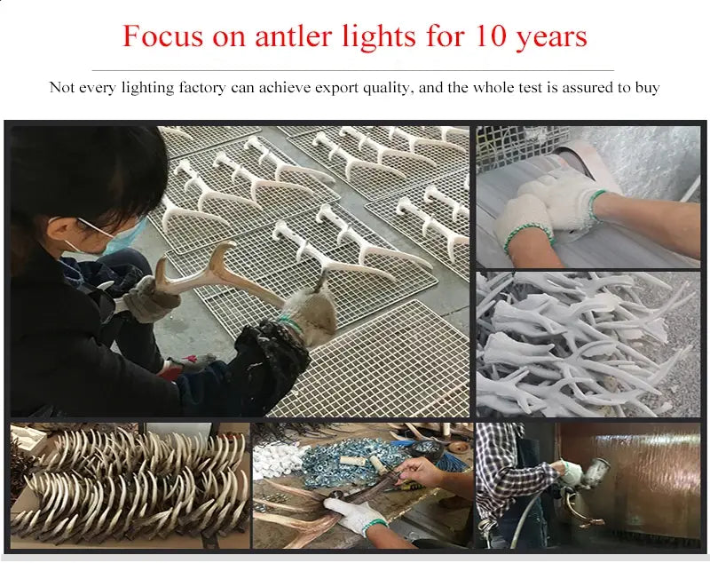 Nordic Romantic Deer LED Horn Chandelier for Living, Restaurant