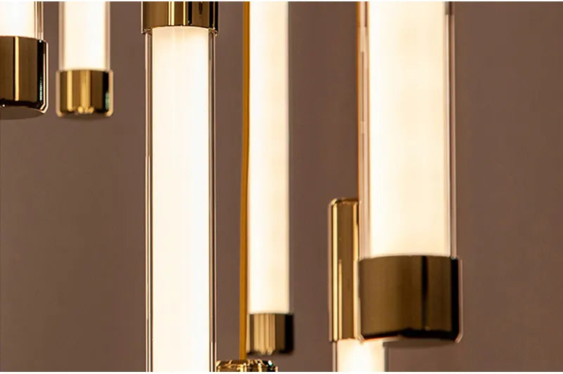 Langer LED-Streifen-Spiral-Kronleuchter für Treppenhaus, Lobby, Foyer