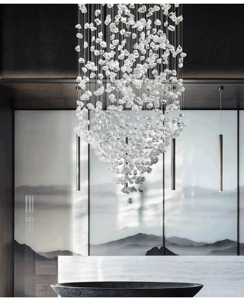 Luxury Clear Stone Crystal Chandelier for Staircase, Hallway