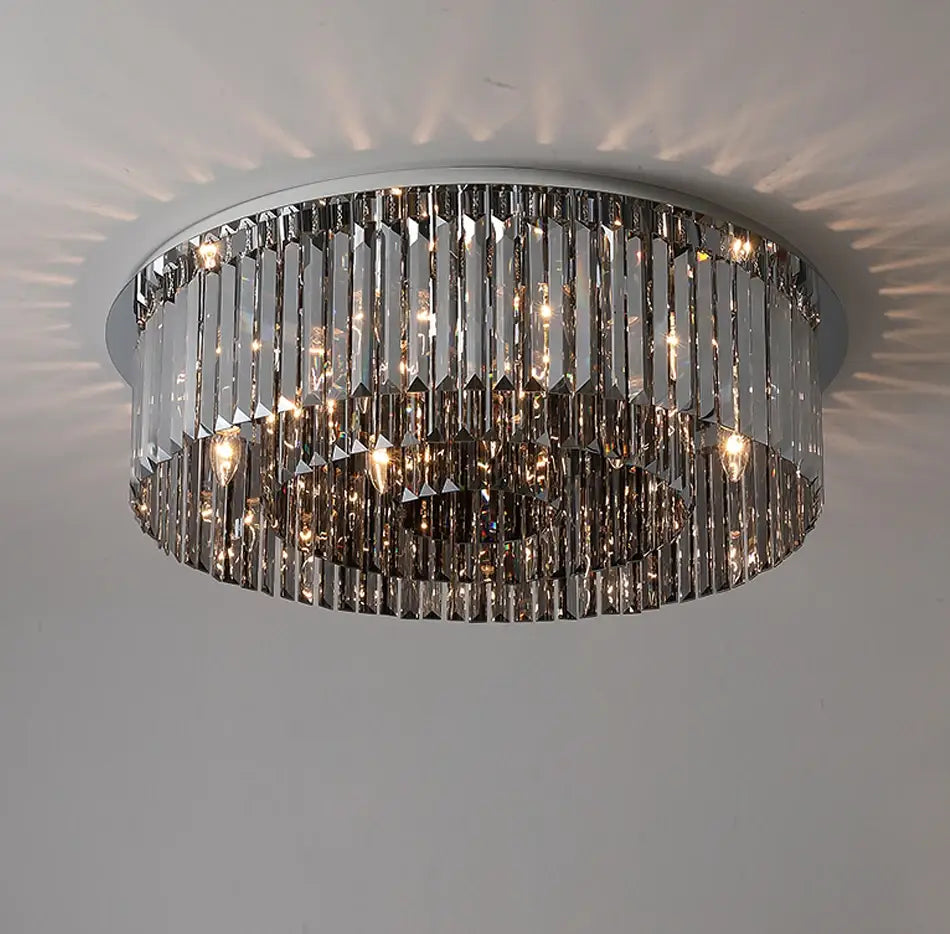 Luxuriöser Deckenleuchter aus Rauchkristall für Wohn- und Schlafzimmer