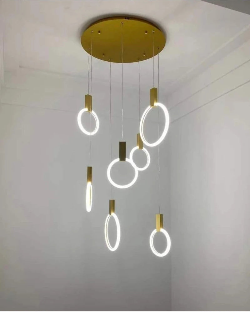 Luxury Round Hanging Acrylic Chandelier for Staircase, Living