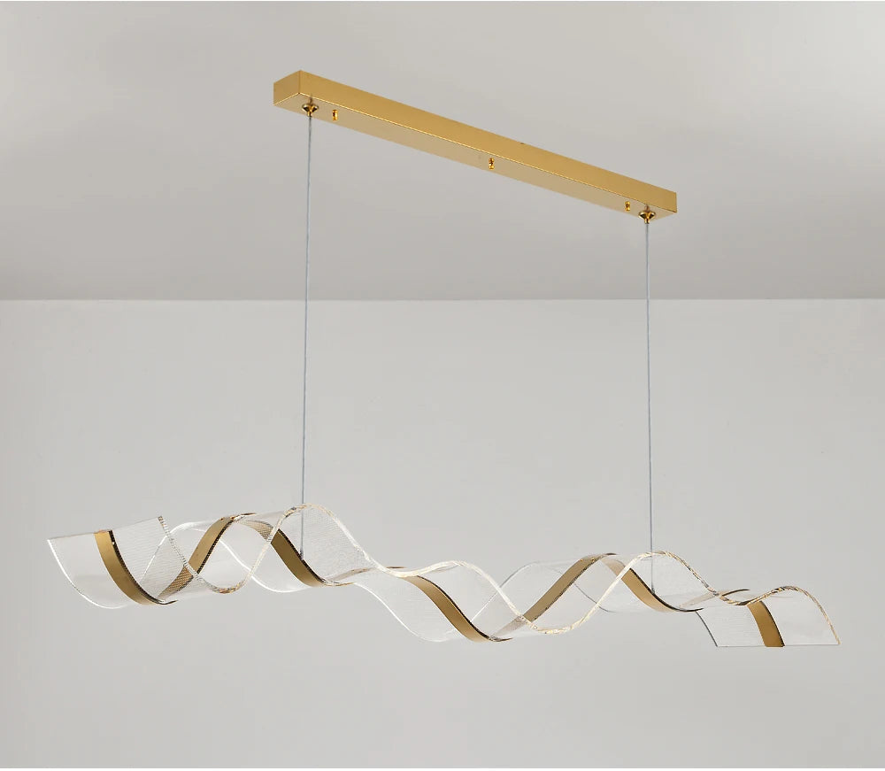 Moderner hängender Wellen-LED-Kronleuchter für Esszimmer, Küche, Bar