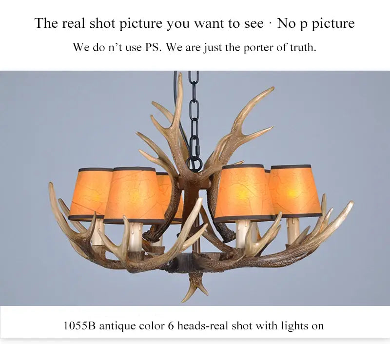 Nordic Romantic Deer LED Horn Chandelier for Living, Restaurant