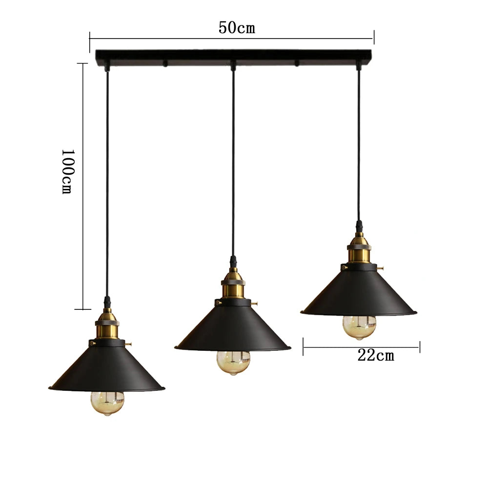 Vintage Industrial Pendant Light Retro Black Lamp 3SB2