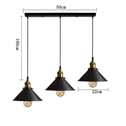 Vintage Industrial Pendant Light Retro Black Lamp 3SB2