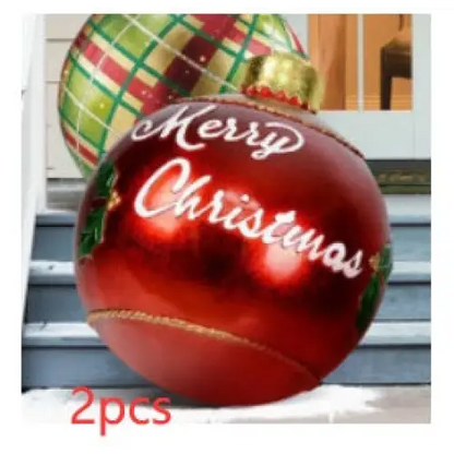 60CM Inflatable Christmas Ornament Ball – Outdoor PVC Decor - 2PCS / 60cm - Home & Garden
