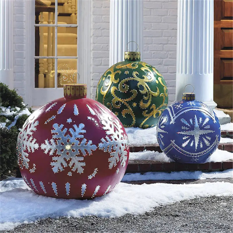 60CM Inflatable Christmas Ornament Ball – Outdoor PVC Decor - Home & Garden > Seasonal