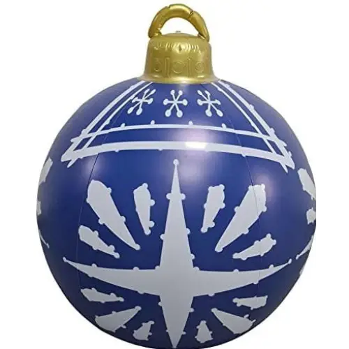60CM Inflatable Christmas Ornament Ball – Outdoor PVC Decor - Blue / 1PC / 60cm - Home &