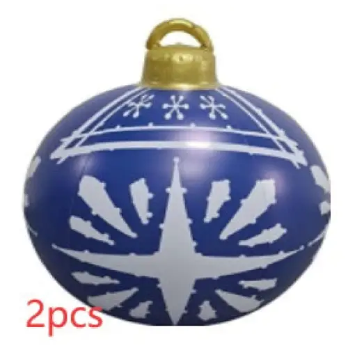 60CM Inflatable Christmas Ornament Ball – Outdoor PVC Decor - Blue / 2PCS / 60cm - Home &