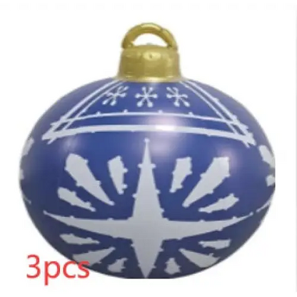 60CM Inflatable Christmas Ornament Ball – Outdoor PVC Decor - Blue / 3PCS / 60cm - Home &