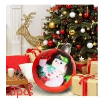 60CM Inflatable Christmas Ornament Ball – Outdoor PVC Decor - Double Sided Red Snowman