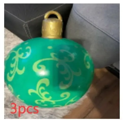 60CM Inflatable Christmas Ornament Ball – Outdoor PVC Decor - Green / 3PCS / 60cm - Home
