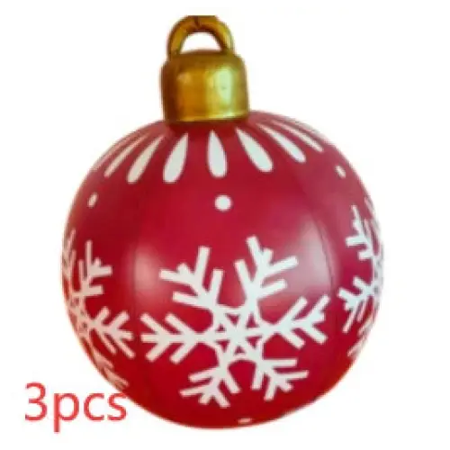 60CM Inflatable Christmas Ornament Ball – Outdoor PVC Decor - Purple / 3PCS / 60cm - Home