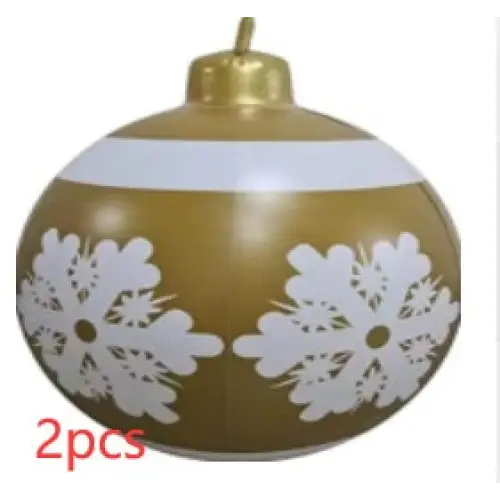 60CM Inflatable Christmas Ornament Ball – Outdoor PVC Decor - Snowflakes / 2PCS / 60cm