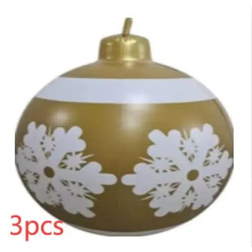 60CM Inflatable Christmas Ornament Ball – Outdoor PVC Decor - Snowflakes / 3PCS / 60cm