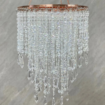 Acrylic Crystal Drop Chandelier for Weddings & Events - Without Lamp / 23x37cm - Home