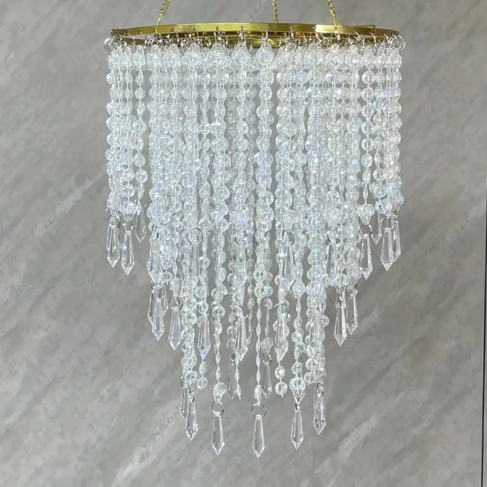 Acrylic Crystal Drop Chandelier for Weddings & Events - Without Lamp / 23x37cm - Home