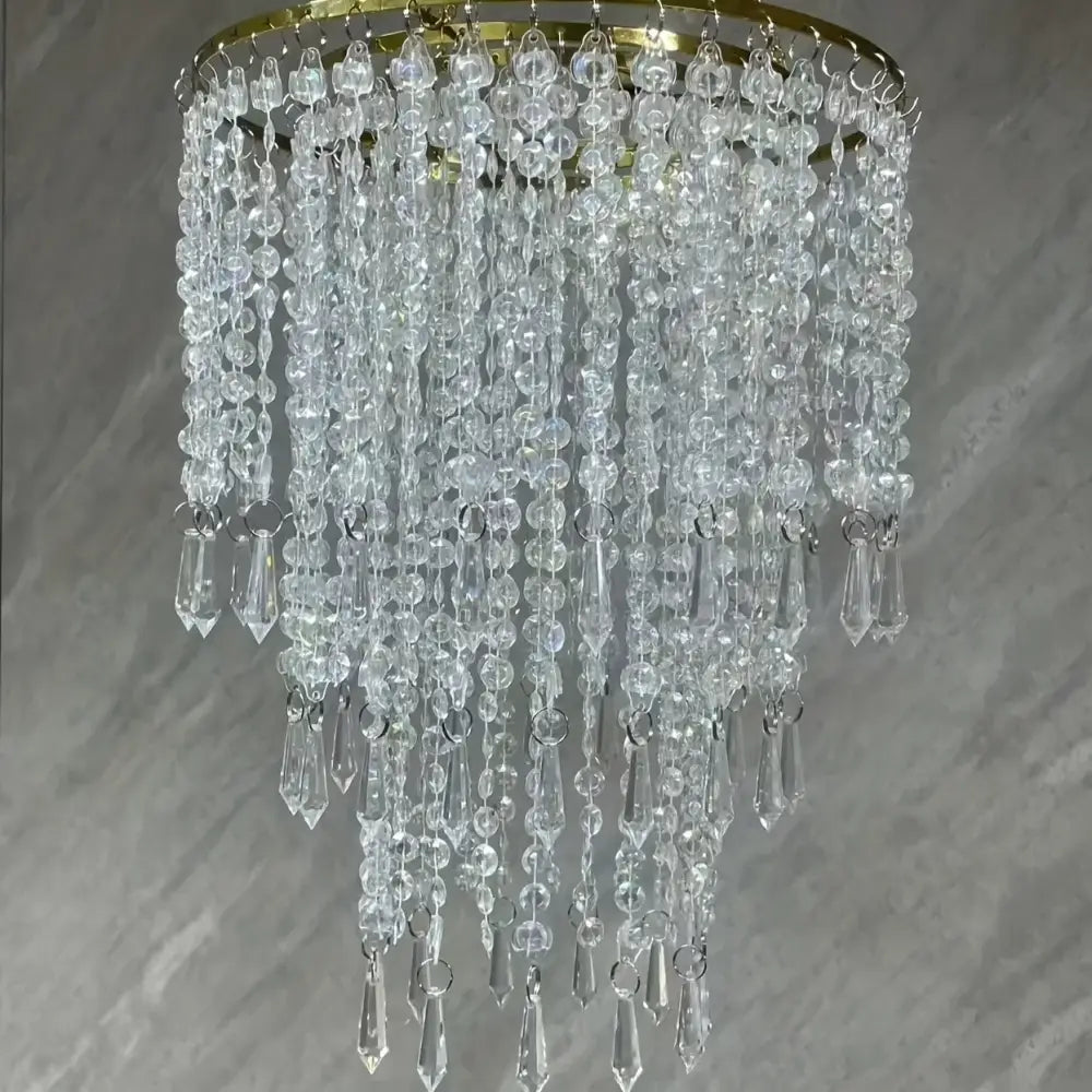 Acrylic Crystal Drop Chandelier for Weddings & Events - Without Lamp / 23x37cm - Home