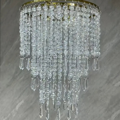 Acrylic Crystal Drop Chandelier for Weddings & Events - Without Lamp / 23x37cm - Home