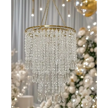 Acrylic Crystal Drop Chandelier for Weddings & Events - Without Lamp / 23x37cm - Home