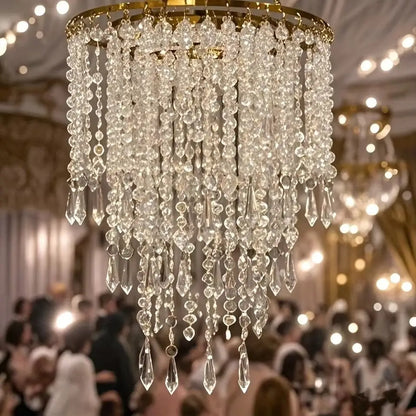 Acrylic Crystal Drop Chandelier for Weddings & Events - Without Lamp / 23x37cm - Home