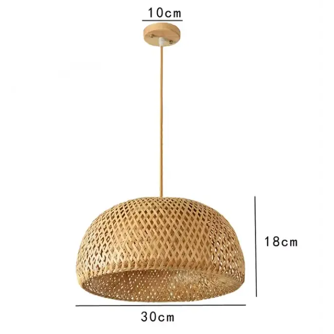 Hand‑Knitted Bamboo Pendant Lamp Natural Woven Light - style 01 - Home & Garden >