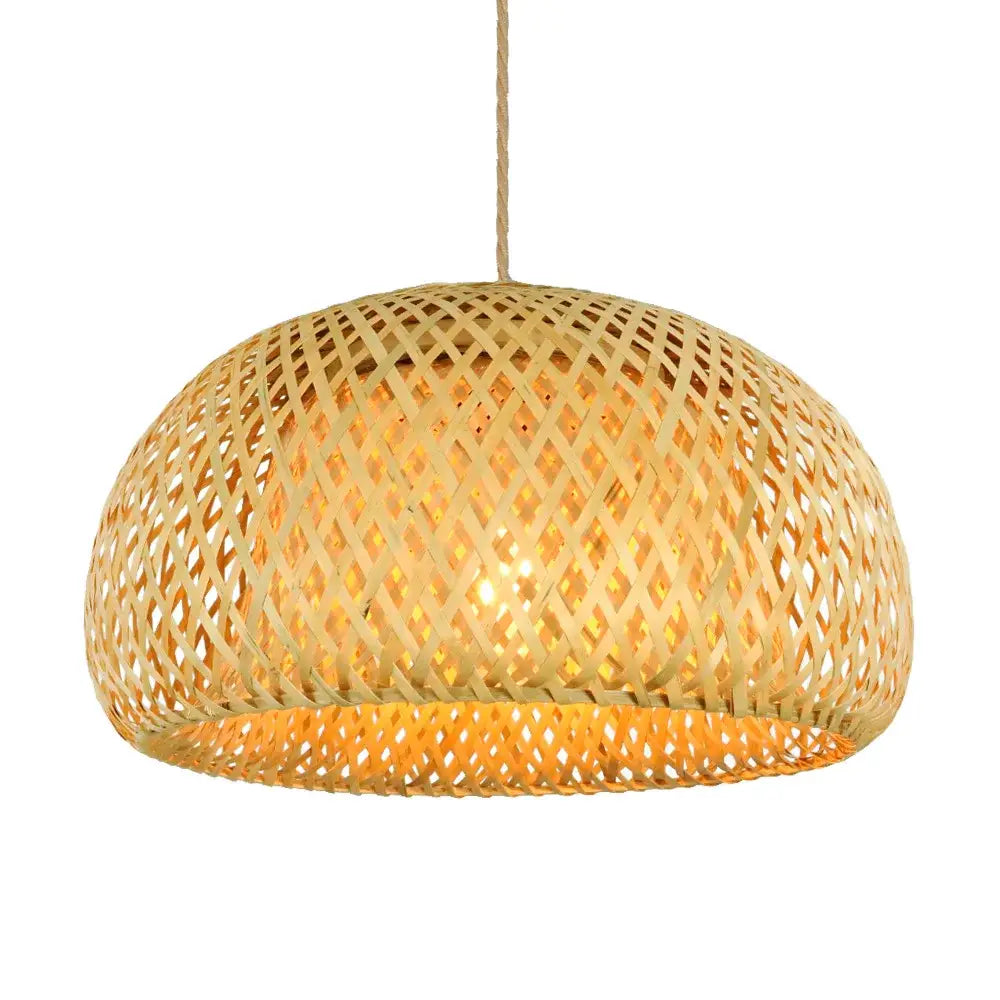 Hand‑Woven Bamboo Lantern Pendant Lamp - Home & Garden > Lighting Fixtures Chandeliers