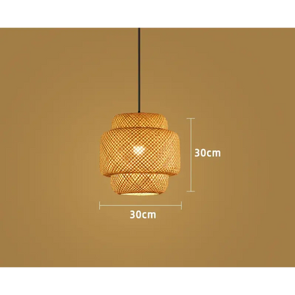Hand‑Woven Bamboo Lantern Pendant Lamp - Style B - Home & Garden > Lighting Fixtures