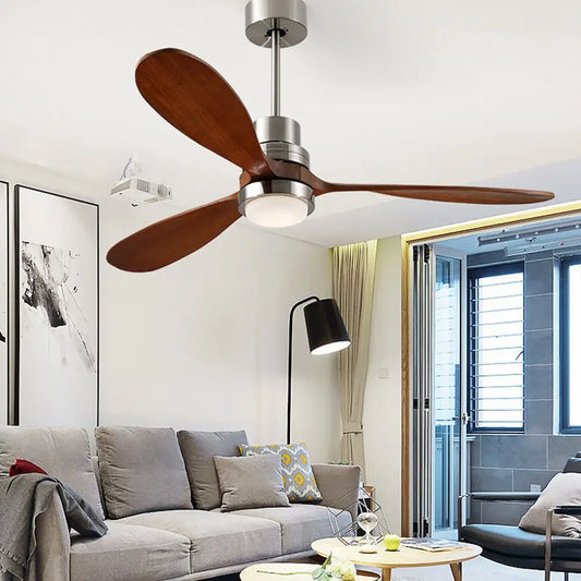 Intelligent Frequency Conversion LED Ceiling Fan Light - With / Silver / Coffee