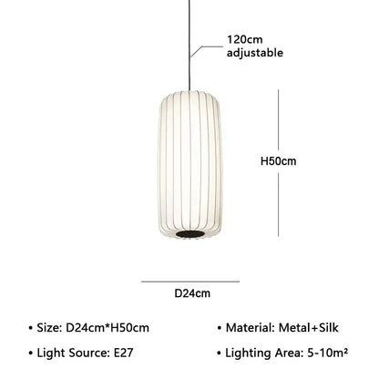 Japanese Wabi Sabi Silk Chandelier - D24-H50cm / 3 changeable light - Home & Garden >