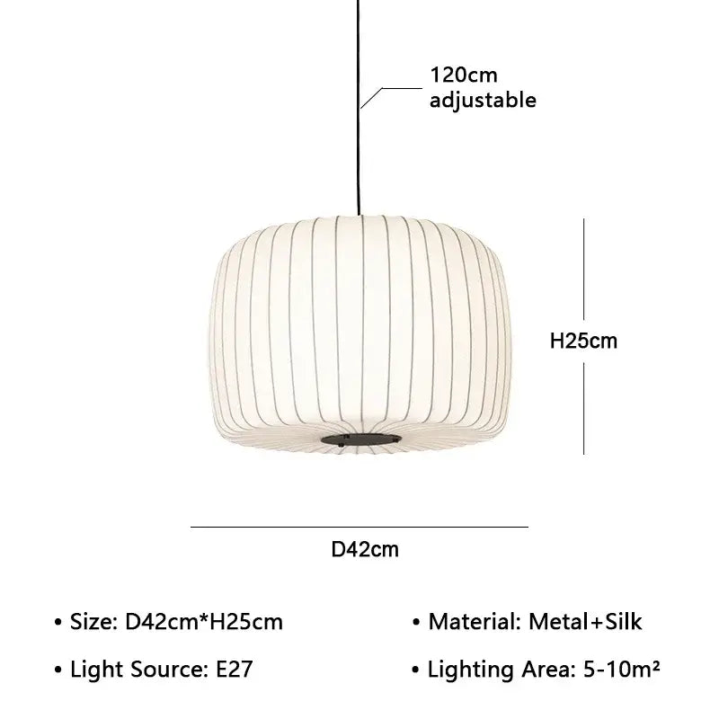 Japanese Wabi Sabi Silk Chandelier - D42-H25cm / white light 6500K - Home & Garden >