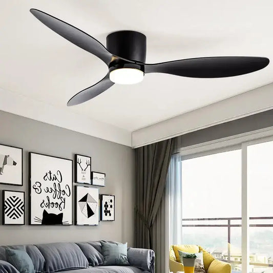 Low Floor Ceiling Fan with Light for Living Dining Bedroom - Model 3 / 42 Inch 110V Fans